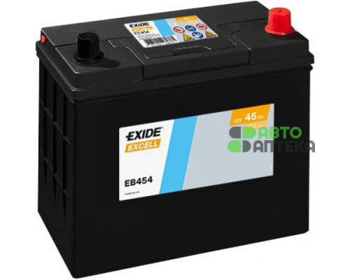 Акумулятор EXIDE EXCELL 45Ah ASIA Ев (-/+) (330EN) (д237*ш127*в227) EB454 без нижн. бурта