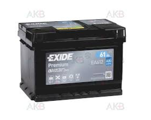 Акумулятор EXIDE PREMIUM 61Ah Н Ев (-/+) (600EN) (д242*ш175*в175) EA612