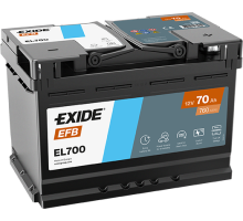 Акумулятор EXIDE START-STOP EFB 70Ah Ев (-/+) (760EN) (д278*ш175*в190) EL700